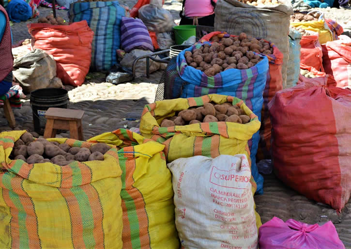 Potatoes at Pisac market